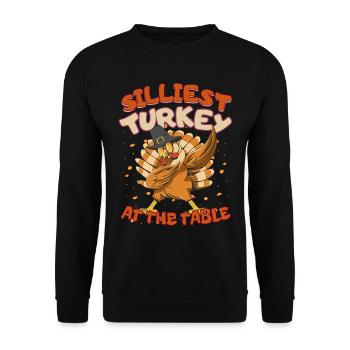 Thanksgiving for Kids Silliest Turkey at the Table - Unisex Pullover - Schwarz - Vorne - Alina (178cm) & Michal (187cm)