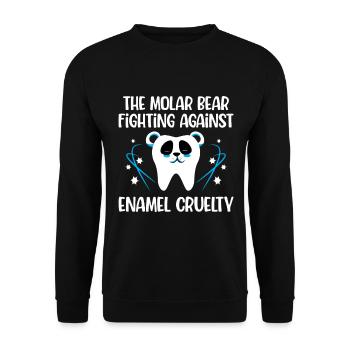 The Molar Bear Fights Against Enamel Cruelty - Unisex Sweatshirt - black - Front - Alina (178cm) & Michal (187cm)