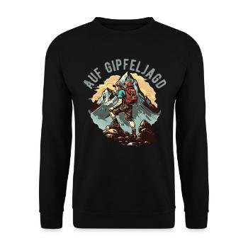 Hiker design for mountaineers and climbers - Unisex Sweatshirt - black - Front - Alina (178cm) & Michal (187cm)