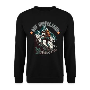 Hiker design for mountaineers and climbers - Unisex Sweatshirt - black - Front - Alina (178cm) & Michal (187cm)