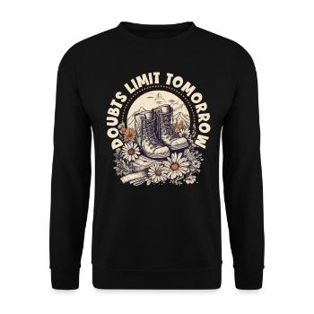 Conception de randonneurs pour les alpinistes et les grimpeurs - Sweat-shirt Unisexe - noir - Devant - Alina (178cm) & Michal (187cm)