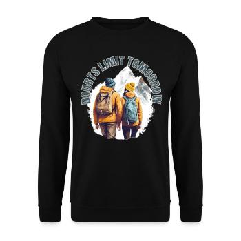 Hikers with Partner Design for Mountaineers - Unisex Sweatshirt - black - Front - Alina (178cm) & Michal (187cm)