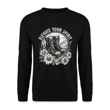 Conception de randonneurs pour les alpinistes et les grimpeurs - Sweat-shirt Unisexe - noir - Devant - Alina (178cm) & Michal (187cm)