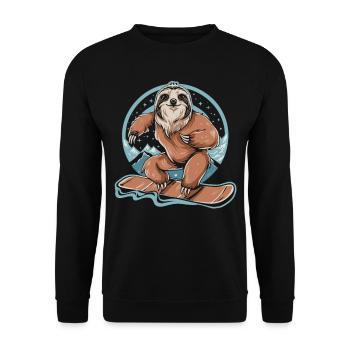 Plaisir du snowboard avec le paresseux - Sweat-shirt Unisexe - noir - Devant - Alina (178cm) & Michal (187cm)