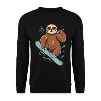 Chilling and Boarding: Sloth in the Snow - Unisex Sweatshirt - black - Front - Alina (178cm) & Michal (187cm)