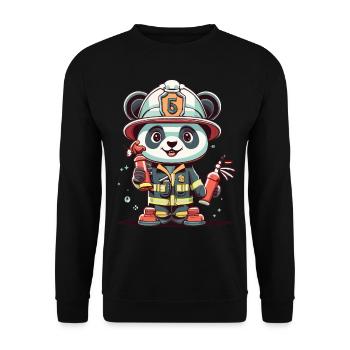 Le héros du sauvetage Panda en action - Sweat-shirt Unisexe - noir - Devant - Alina (178cm) & Michal (187cm)