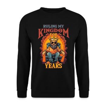 Roi d’anniversaire régnant sur mon royaume pendant 17 ans - Sweat-shirt Unisexe - noir - Devant - Alina (178cm) & Michal (187cm)
