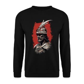 Albanischer Skanderbeg Kosovo Designs für Albaner - Unisex Pullover - Schwarz - Vorne - Alina (178cm) & Michal (187cm)
