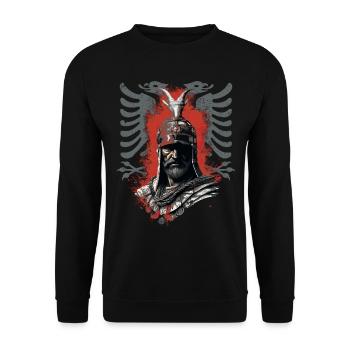 Albanischer Skanderbeg Kosovo Designs für Albaner - Unisex Pullover - Schwarz - Vorne - Alina (178cm) & Michal (187cm)