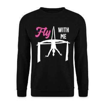 Voler avec moi Antenne en soie pour cirque - Sweat-shirt Unisexe - noir - Devant - Alina (178cm) & Michal (187cm)