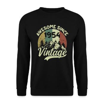 Vintage 1954 Birthday Gift 1954 - Unisex Sweatshirt - black - Front - Alina (178cm) & Michal (187cm)