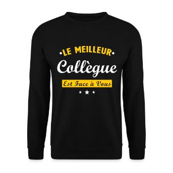 Collègue de travail cadeau humour de bureau - Sweat-shirt Unisexe - noir - Devant - Alina (178cm) & Michal (187cm)