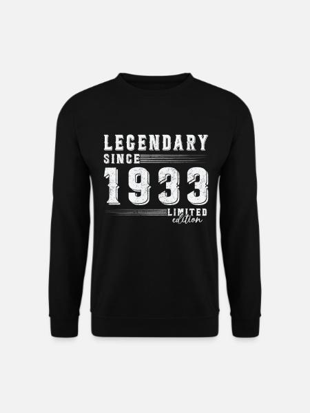 Legendär seit 1933 Vintage Jubiläumsgeschenk - Unisex Pullover - Schwarz