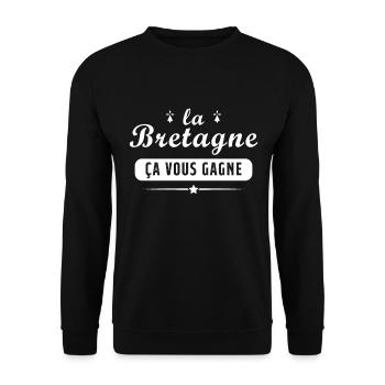La bretagne ça vous gane pour Breton - Sweat-shirt Unisexe - noir - Devant - Alina (178cm) & Michal (187cm)