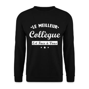 Collègue de travail cadeau humour de bureau - Sweat-shirt Unisexe - noir - Devant - Alina (178cm) & Michal (187cm)
