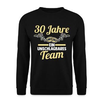 Ehe Perlenhochzeit 30 Jahre Verheiratet Hochzeitst - Unisex Pullover - Schwarz - Vorne - Alina (178cm) & Michal (187cm)