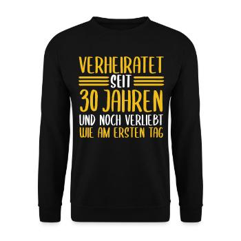 Ehe Perlenhochzeit 30 Jahre Verheiratet Hochzeitst - Unisex Pullover - Schwarz - Vorne - Alina (178cm) & Michal (187cm)