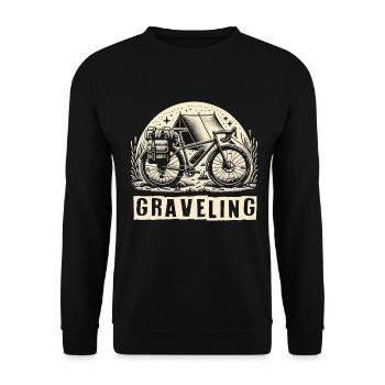 Graveling Gravelbike Gravelbiker Gravel Bike - Unisex Sweatshirt - black - Front - Alina (178cm) & Michal (187cm)