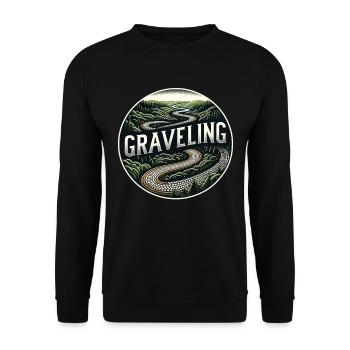 Graveling Gravelbike Gravelbiker Gravel Bike - Unisex Pullover - Schwarz - Vorne - Alina (178cm) & Michal (187cm)