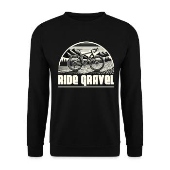 Ride Gravel - Unisex Sweatshirt - black - Front - Alina (178cm) & Michal (187cm)