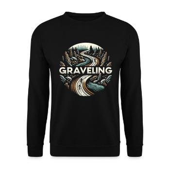 Graveling Gravelbike Gravelbiker Gravel Bike - Unisex Sweatshirt - black - Front - Alina (178cm) & Michal (187cm)