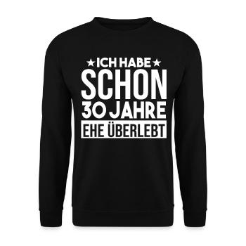Ehe Perlenhochzeit 30 Jahre Verheiratet Hochzeitst - Unisex Pullover - Schwarz - Vorne - Alina (178cm) & Michal (187cm)