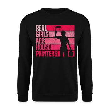 House Painter Decorator Real Girls - Unisex Sweatshirt - black - Front - Alina (178cm) & Michal (187cm)