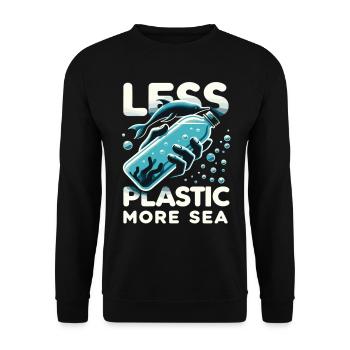 Less Plastic More Sea Environment Environmentalists - Unisex Sweatshirt - black - Front - Alina (178cm) & Michal (187cm)