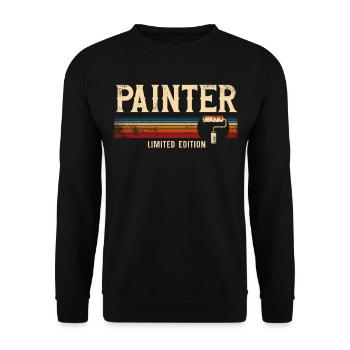 House Painter Decorator Retro - Unisex Sweatshirt - black - Front - Alina (178cm) & Michal (187cm)