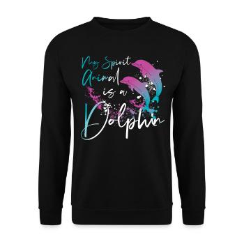 Dolphin My Spirit Animal Is A - Unisex Sweatshirt - black - Front - Alina (178cm) & Michal (187cm)
