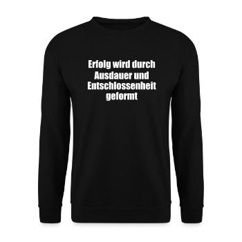 Fitness - Erfolg wird durch Ausdauer und - Unisex Pullover - Schwarz - Vorne - Alina (178cm) & Michal (187cm)