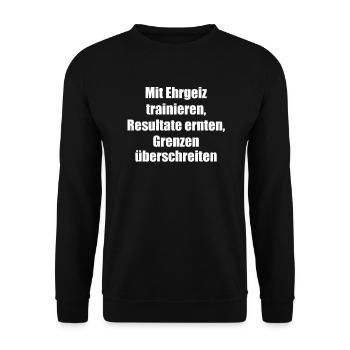 Fitness - Mit Ehrgeiz trainieren, Resultate - Unisex Pullover - Schwarz - Vorne - Alina (178cm) & Michal (187cm)
