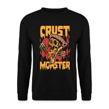 Crust monster | delicious italian flatbread - Unisex Sweatshirt - black - Front - Alina (178cm) & Michal (187cm)