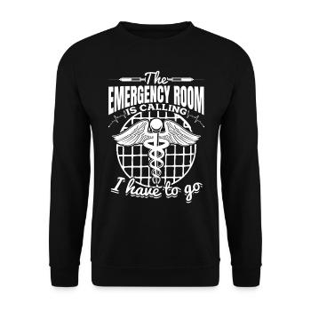 Emergency Nurse - The Emergency Room Is Calling I - Unisex Sweatshirt - black - Front - Alina (178cm) & Michal (187cm)