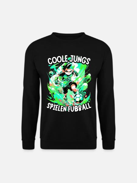Coole Jungs spielen Fußball für Jungen Fußballer - Unisex Pullover - Schwarz