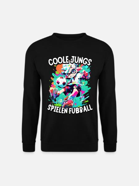 Coole Jungs spielen Fußball für Jungen Fußballer - Unisex Pullover - Schwarz