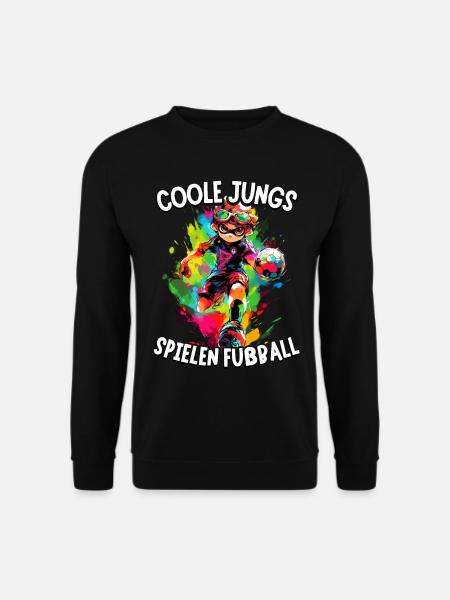 Coole Jungs spielen Fußball für Jungen Fußballer - Unisex Pullover - Schwarz