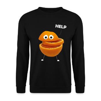Blutorange Orange Früchte Frucht Obstsalat Veganer - Unisex Pullover - Schwarz - Vorne - Alina (178cm) & Michal (187cm)