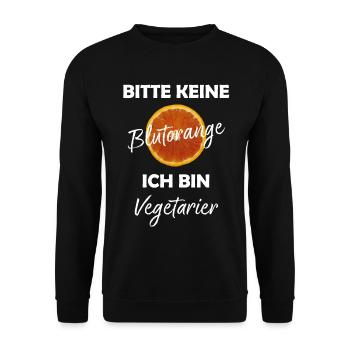 Vegetarier Veggie Früchte Blutorange Orange Obst - Unisex Pullover - Schwarz - Vorne - Alina (178cm) & Michal (187cm)