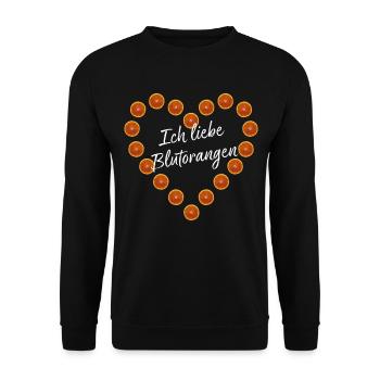 Blutorange Orange Sommerfrüchte Obstsalat Früchte - Unisex Pullover - Schwarz - Vorne - Alina (178cm) & Michal (187cm)