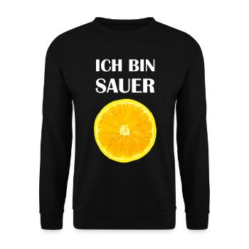 Zitrone Citrus Sauer Tropische Früchte Frucht Obst - Unisex Pullover - Schwarz - Vorne - Alina (178cm) & Michal (187cm)