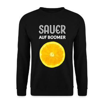 Zitrone Klimawandel Veganer Vegetarier Früchte - Unisex Pullover - Schwarz - Vorne - Alina (178cm) & Michal (187cm)
