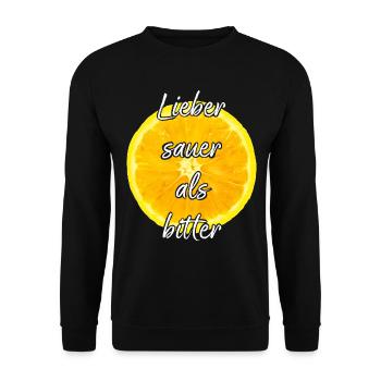 Zitrone Citrus Sauer Tropisch Früchte Sommerfrucht - Unisex Pullover - Schwarz - Vorne - Alina (178cm) & Michal (187cm)