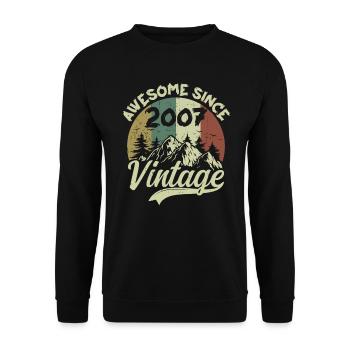 Vintage 2007 Birthday Gift 2007 - Unisex Sweatshirt - black - Front - Alina (178cm) & Michal (187cm)