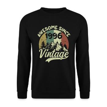 Vintage 1996 Birthday Gift 1996 - Unisex Sweatshirt - black - Front - Alina (178cm) & Michal (187cm)