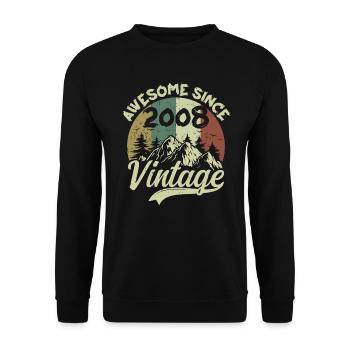 Vintage 2008 Birthday Gift 2008 - Unisex Sweatshirt - black - Front - Alina (178cm) & Michal (187cm)