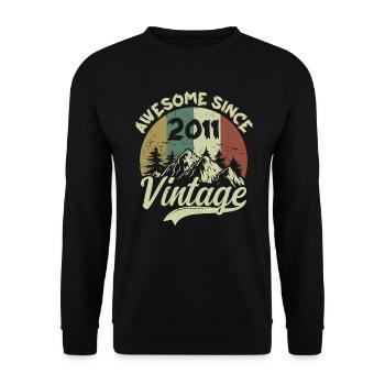 Millésime 2011 Cadeau D'anniversaire 2011 - Sweat-shirt Unisexe - noir - Devant - Alina (178cm) & Michal (187cm)
