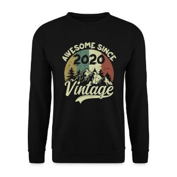 Millésime 2020 Cadeau D'anniversaire 2020 - Sweat-shirt Unisexe - noir - Devant - Alina (178cm) & Michal (187cm)