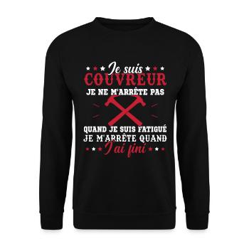Je suis couvreur - Sweat-shirt Unisexe - noir - Devant - Alina (178cm) & Michal (187cm)
