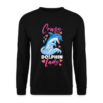 Dolphin Crazy Dolphin Lady - Unisex Pullover - Schwarz - Vorne - Alina (178cm) & Michal (187cm)